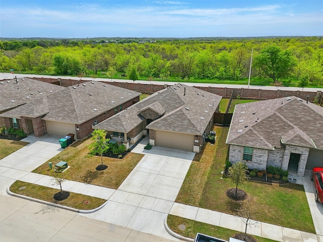 3613 Ridgeway Ln, Denton, TX 76226 - view from above of property with a heavily wooded area