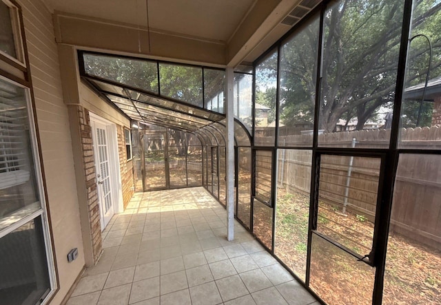 view of unfurnished sunroom