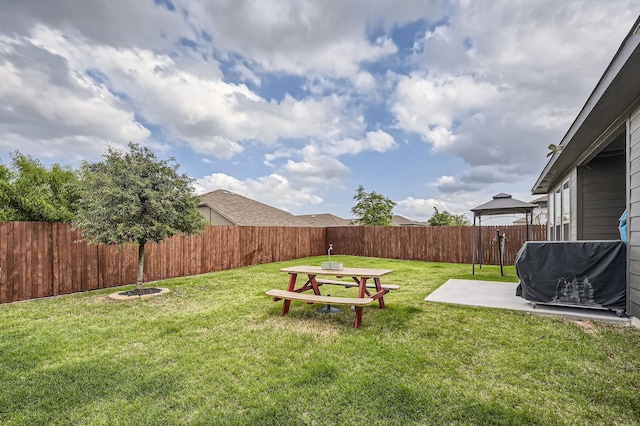 7520 Gangway Dr, Fort Worth, TX 76179 - view of yard featuring a fenced backyard and a patio area
