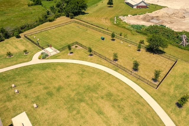 drone / aerial view with a rural view