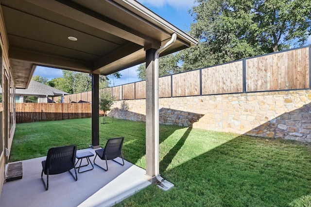 8613 Keeneland Dr, Fort Worth, TX 76120 - view of yard with a fenced backyard and a patio area