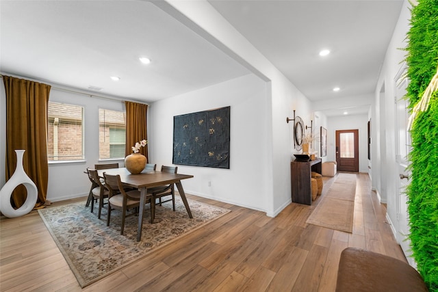 859 Sitwell Dr, Fate, TX 75087 - dining area with plenty of natural light, recessed lighting, and light wood-style flooring
