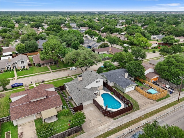 aerial view with a residential view
