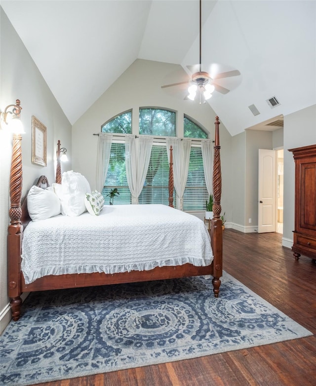 816 Stratton Mill Dr, Lucas, TX 75002 - bedroom featuring baseboards, vaulted ceiling, wood finished floors, and visible vents