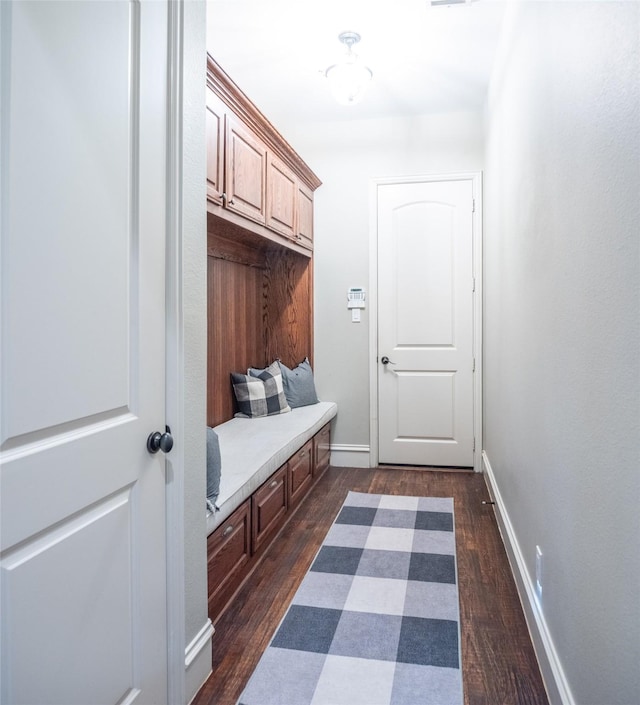816 Stratton Mill Dr, Lucas, TX 75002 - mudroom featuring baseboards and dark wood finished floors