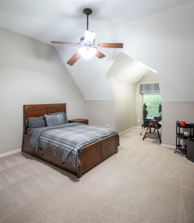 816 Stratton Mill Dr, Lucas, TX 75002 - carpeted bedroom featuring baseboards, ceiling fan, and lofted ceiling