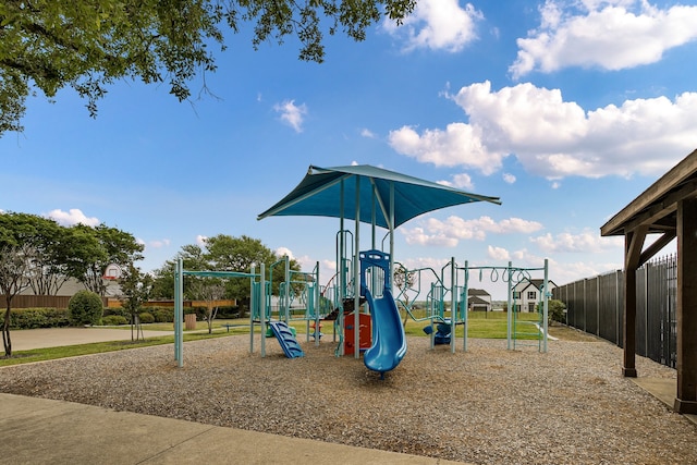 communal playground with fence