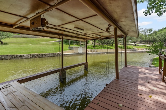 2311 Cedar Cir, Granbury, TX 76048 - dock featuring a water view and boat lift
