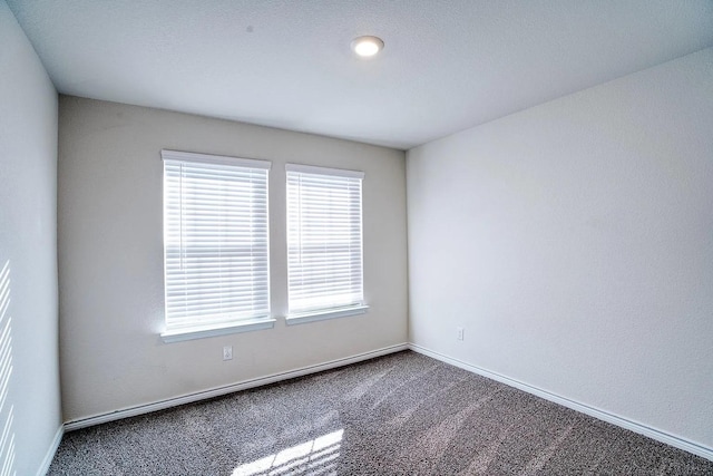 spare room featuring baseboards and carpet flooring