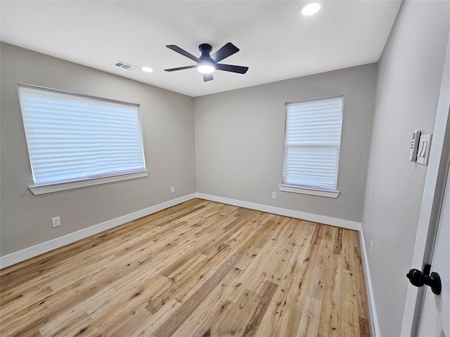 8622 Eden Valley Ln, Dallas, TX 75217 - spare room featuring a ceiling fan, baseboards, healthy amount of natural light, and recessed lighting