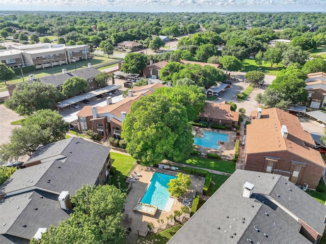 drone / aerial view with a residential view
