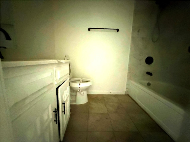 290 Dickard St, Hawkins, TX 75765 - bathroom featuring vanity, toilet, baseboards, tile patterned floors, and shower / washtub combination