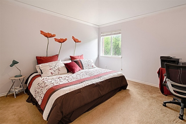 bedroom with carpet floors and baseboards