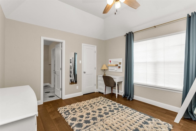 504 Glenbrook Ct, Southlake, TX 76092 - bedroom with baseboards, vaulted ceiling, and wood finished floors