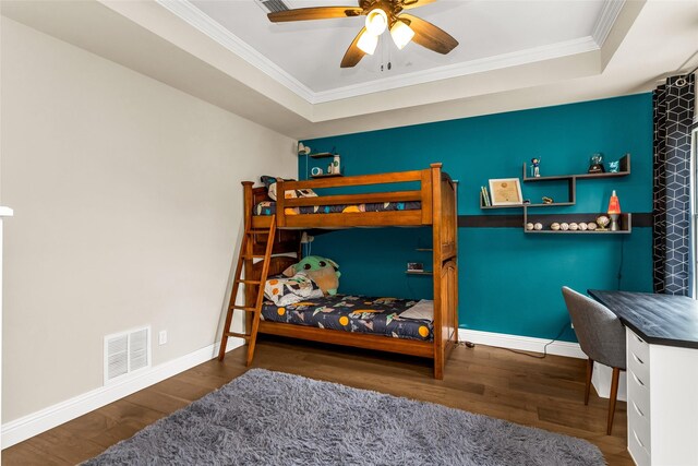 504 Glenbrook Ct, Southlake, TX 76092 - bedroom featuring crown molding, baseboards, visible vents, and wood finished floors