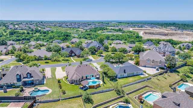 drone / aerial view featuring a residential view