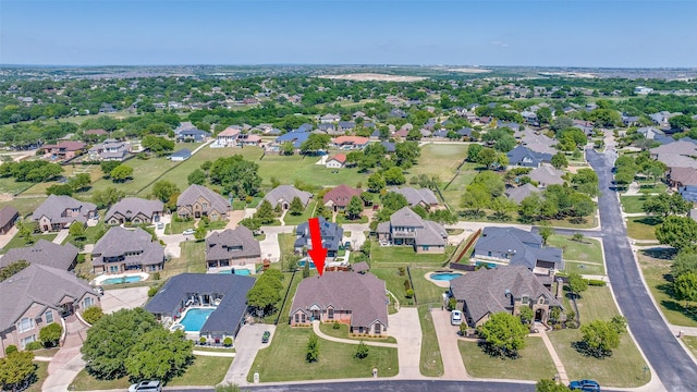 bird's eye view with a residential view