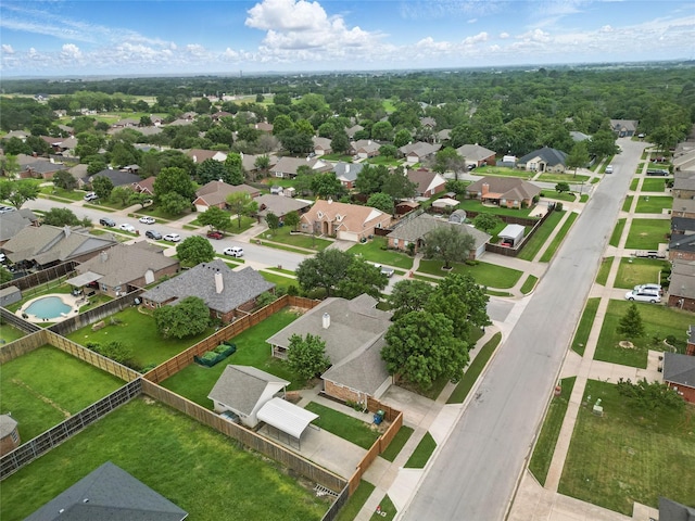 aerial view with a residential view