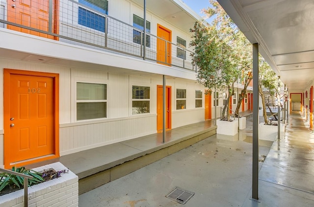 property entrance with visible vents