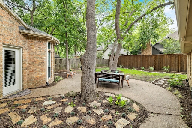 view of patio featuring a fenced backyard