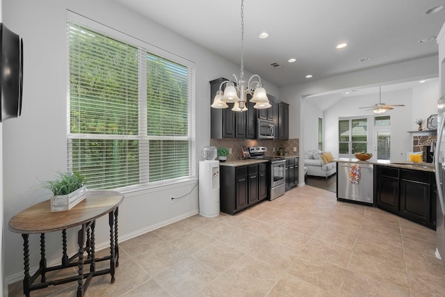 2308 Patriot Dr, Melissa, TX 75454 - kitchen with plenty of natural light, recessed lighting, appliances with stainless steel finishes, and tasteful backsplash