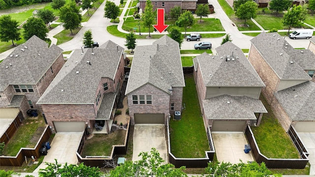 aerial view with a residential view