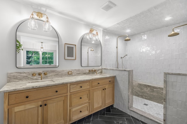 417 N Waddill St, Mckinney, TX 75069 - bathroom with double vanity and walk in shower