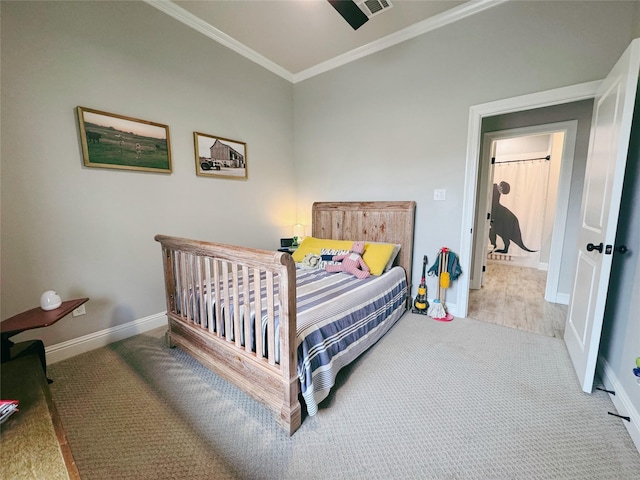 232 Conti Way, Bossier City, LA 71111 - bedroom with ornamental molding, carpet floors, and baseboards