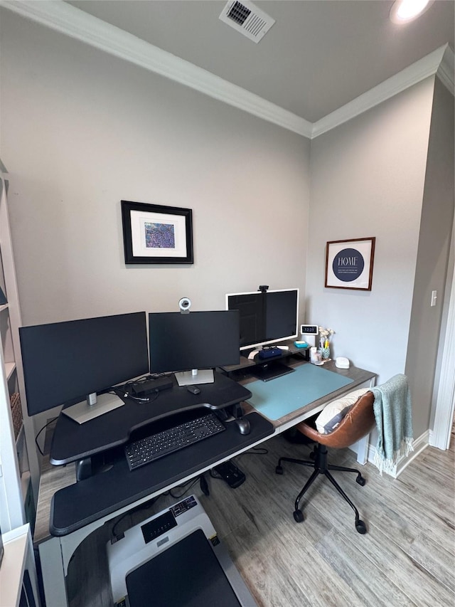 232 Conti Way, Bossier City, LA 71111 - office featuring wood finished floors, crown molding, and baseboards