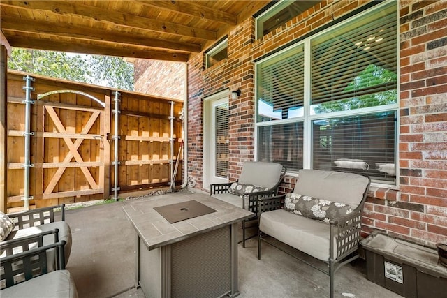 view of patio / terrace featuring a gate