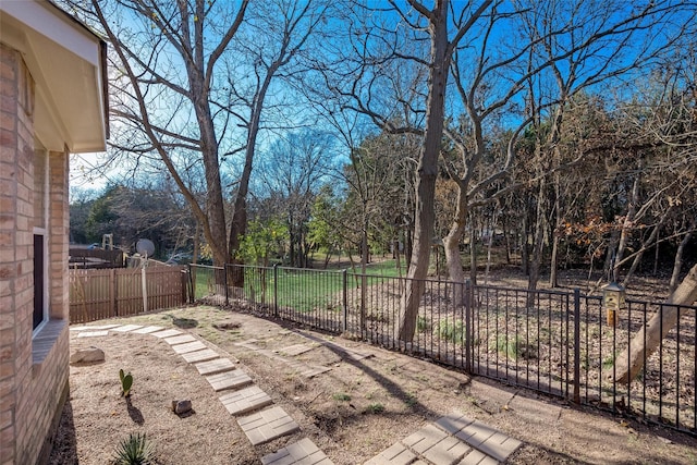 view of yard with fence