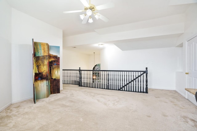 5624 Big River Dr, The Colony, TX 75056 - additional living space featuring carpet flooring, baseboards, and a ceiling fan