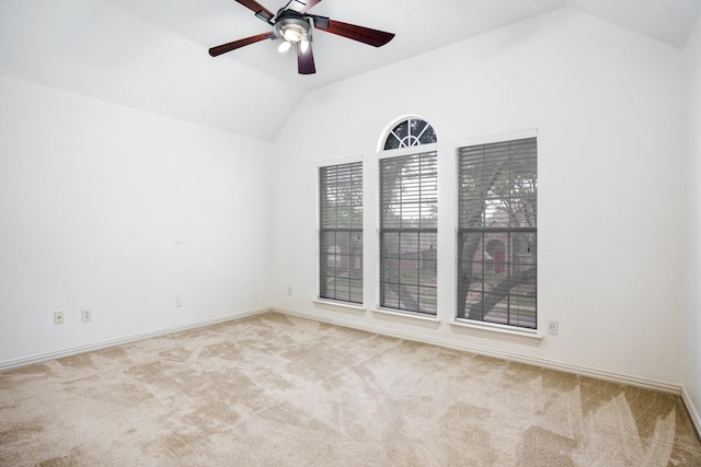 5624 Big River Dr, The Colony, TX 75056 - carpeted empty room with lofted ceiling, baseboards, and a ceiling fan