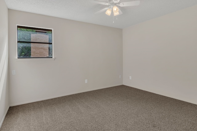 7804 Skylake Dr, Fort Worth, TX 76179 - empty room with carpet floors, ceiling fan, and a textured ceiling