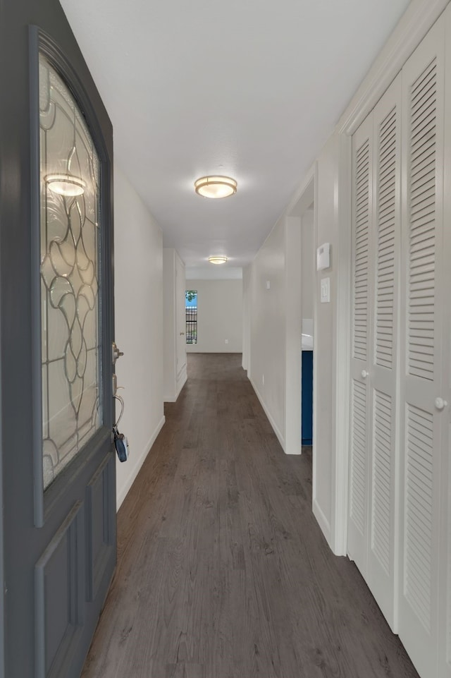 7804 Skylake Dr, Fort Worth, TX 76179 - corridor with baseboards and wood finished floors