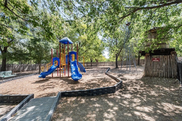 communal playground with fence