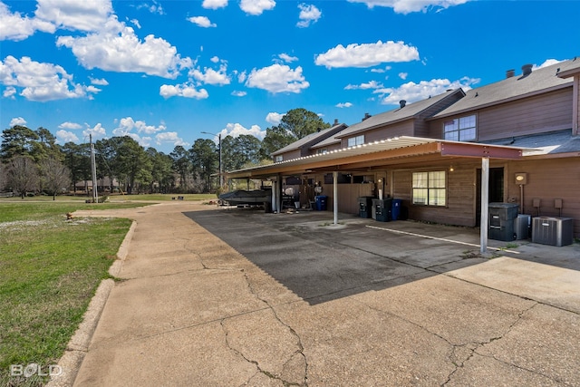 view of covered parking lot