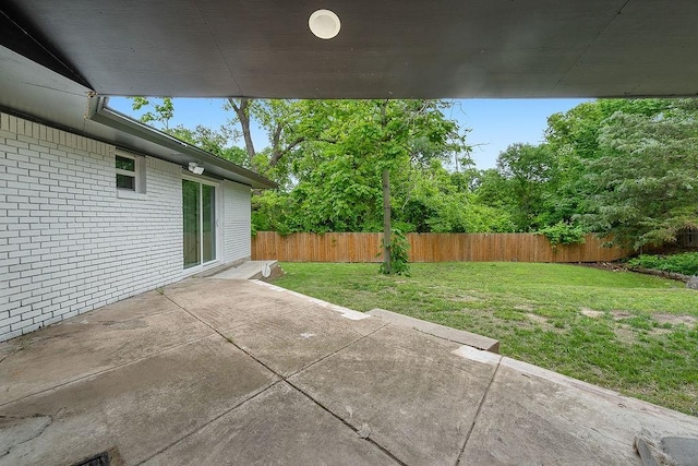view of patio featuring a fenced backyard
