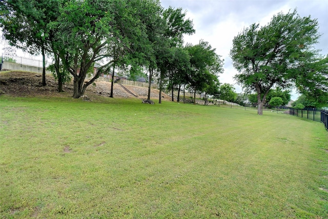 view of yard featuring fence
