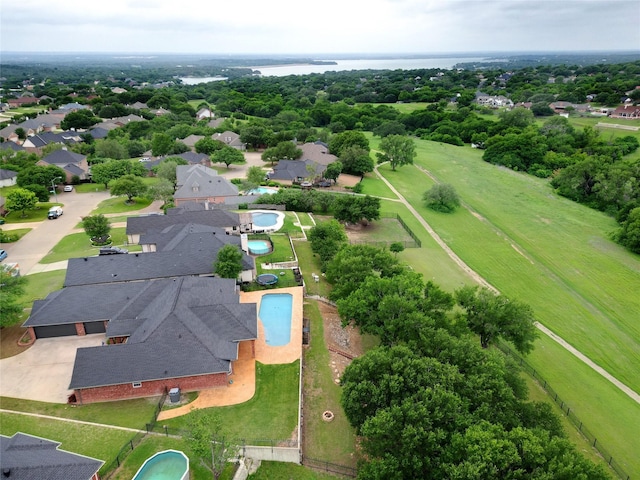 aerial view with a residential view