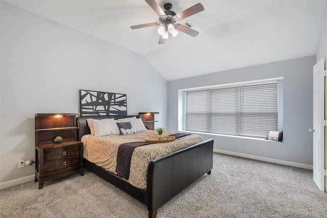 living room featuring carpet, a fireplace, a ceiling fan, and baseboards