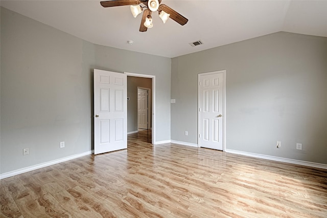 2620 Argyle Shore Dr, Rockwall, TX 75087 - unfurnished bedroom with visible vents, light wood finished floors, ceiling fan, and baseboards