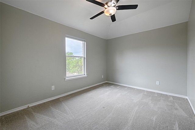 2620 Argyle Shore Dr, Rockwall, TX 75087 - empty room featuring carpet floors, baseboards, a ceiling fan, and lofted ceiling