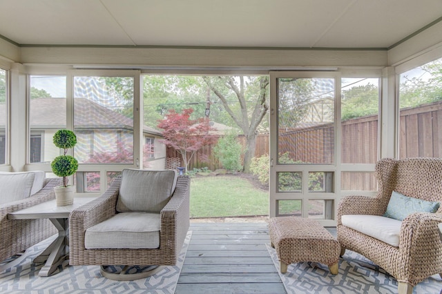 view of sunroom