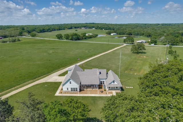 1314 Fleming Rd, Bells, TX 75414 - birds eye view of property with a water view and a rural view