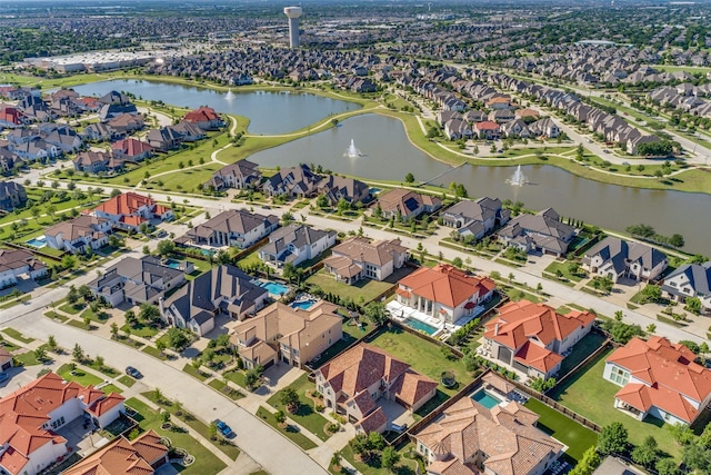 1110 Holford Dr, Frisco, TX 75036 - aerial view with a water view and a residential view