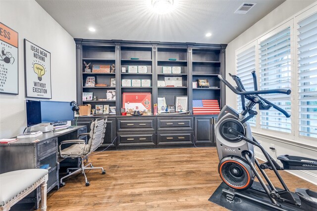 1110 Holford Dr, Frisco, TX 75036 - office with recessed lighting, visible vents, and light wood-style flooring