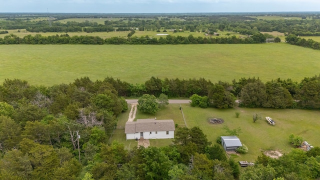 aerial view featuring a rural view