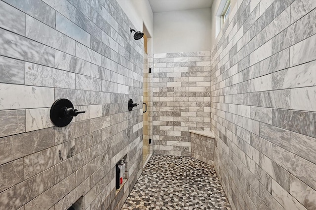 bathroom featuring a stall shower
