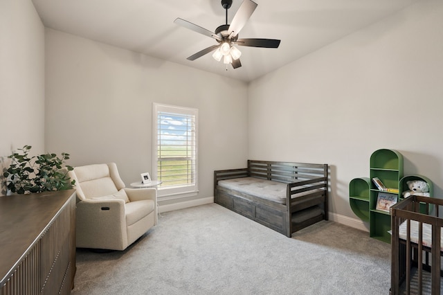 317 Wayward Spur, Springtown, TX 76082 - sitting room featuring a ceiling fan, carpet, and baseboards